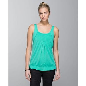 Lululemon Run Times Tank Heathered Bali Breeze Size 4 Teal Blue‎ Green Color